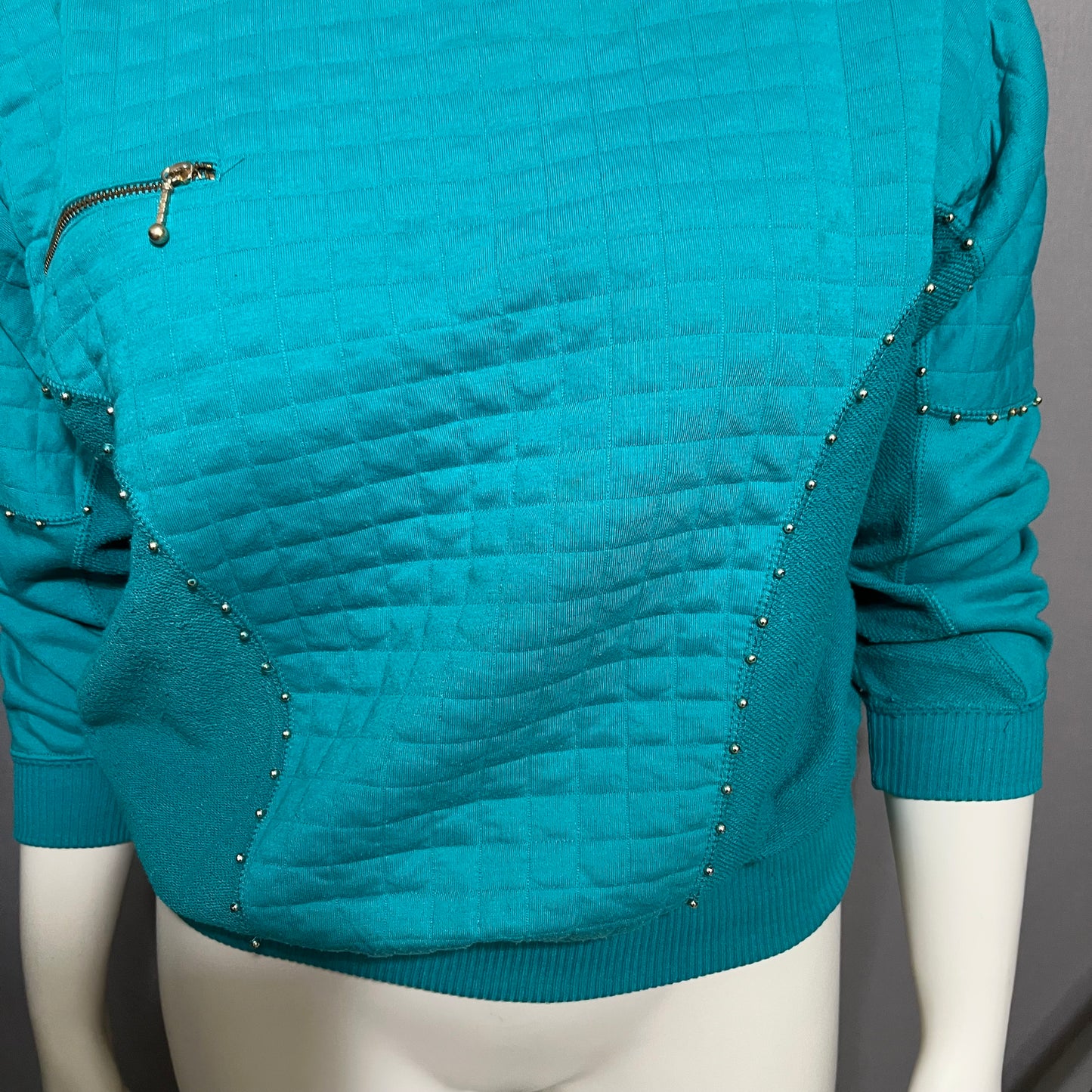 Vintage Turquoise Pullover Lounge Sweater Sz-Medium