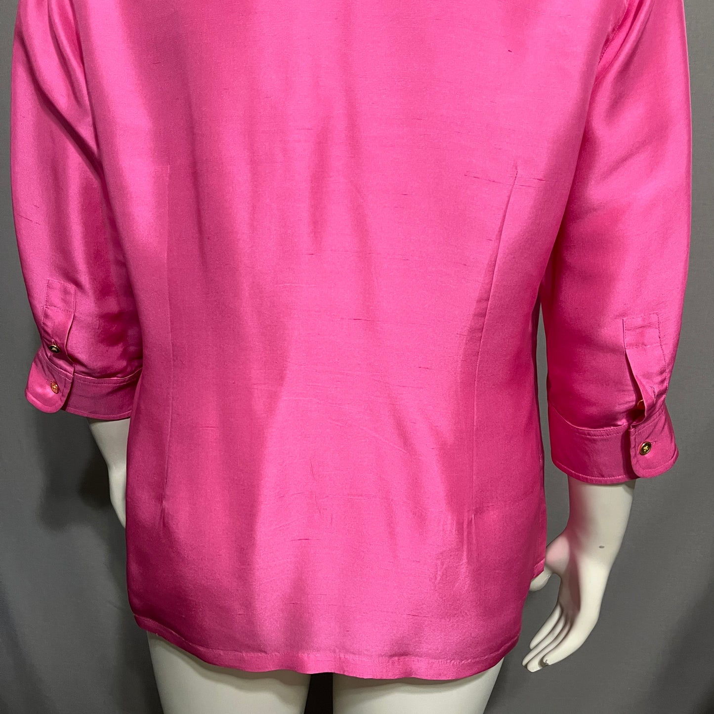 Lauren Ralph Lauren Hot Pink 100% Silk Blouse Sz-16