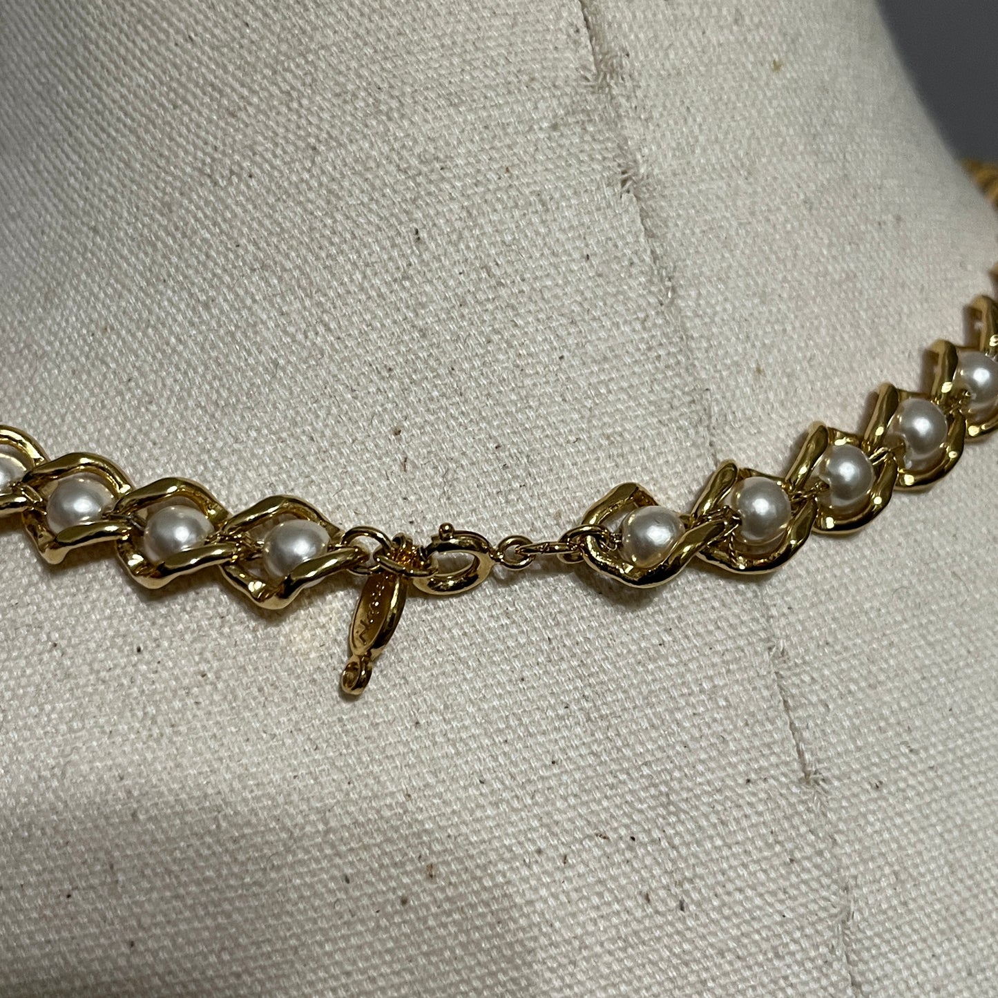 Napier Beaded Gold and Pearl Necklace