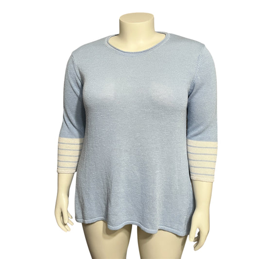 Ten-Oh-8 Sky Blue Linen Blend Sweater Sz-XL