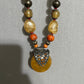 Autumn Beaded Pendant Necklace with Amber and Brown Tones