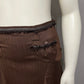 Chic A-Line Godet Stripe Brown & Pink Skirt