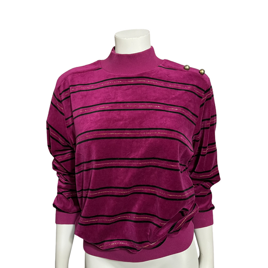 Vintage Fuchsia Striped Sweater Sz-Sm petite