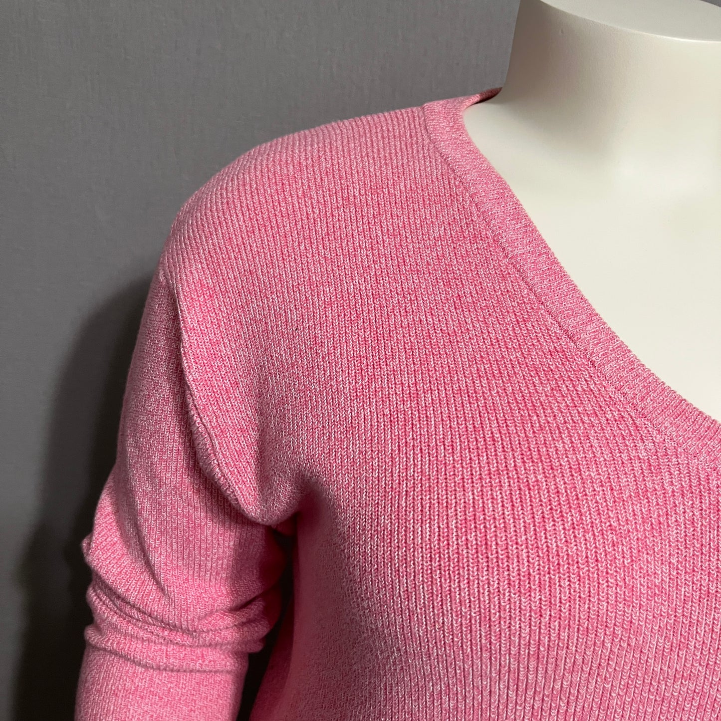 Evelyn & Arthur Pink Marled V Neck Sweater XL