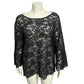 Anue Ligne Black Lace Flare Sleeve Top Sz-XL