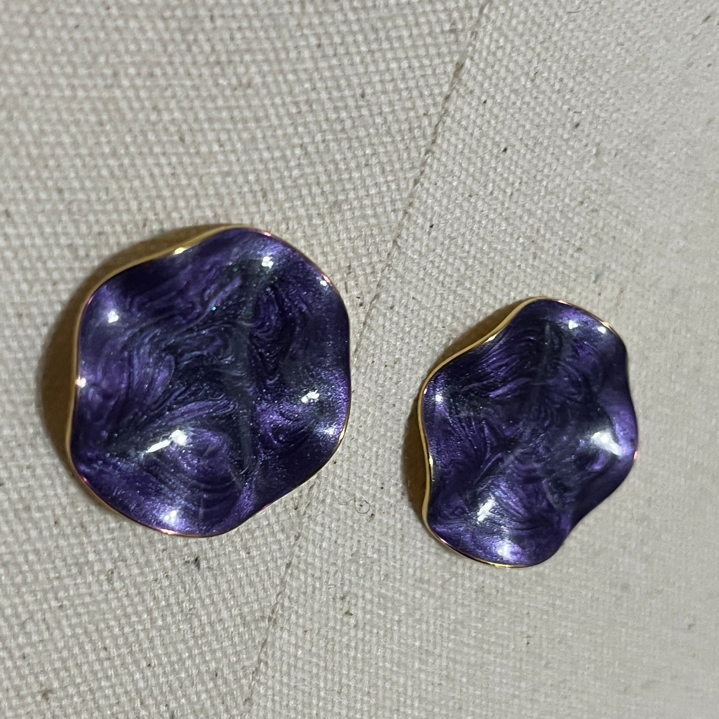 Purple Round Earrings