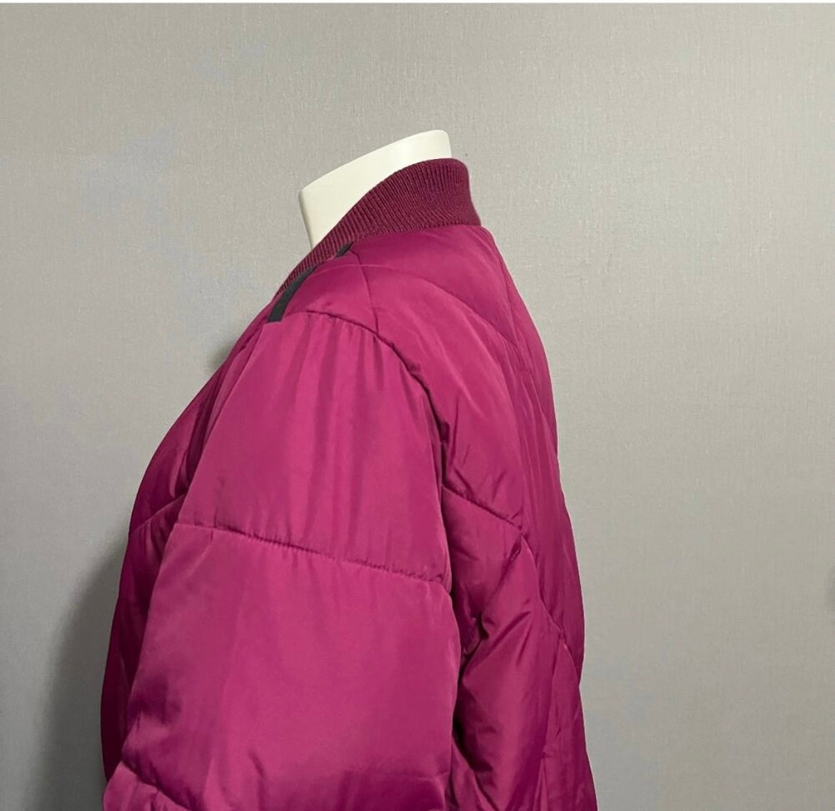 Lands End Pink Puffer Zip Up Bomber Quilted Jacket Sz-XL (18)