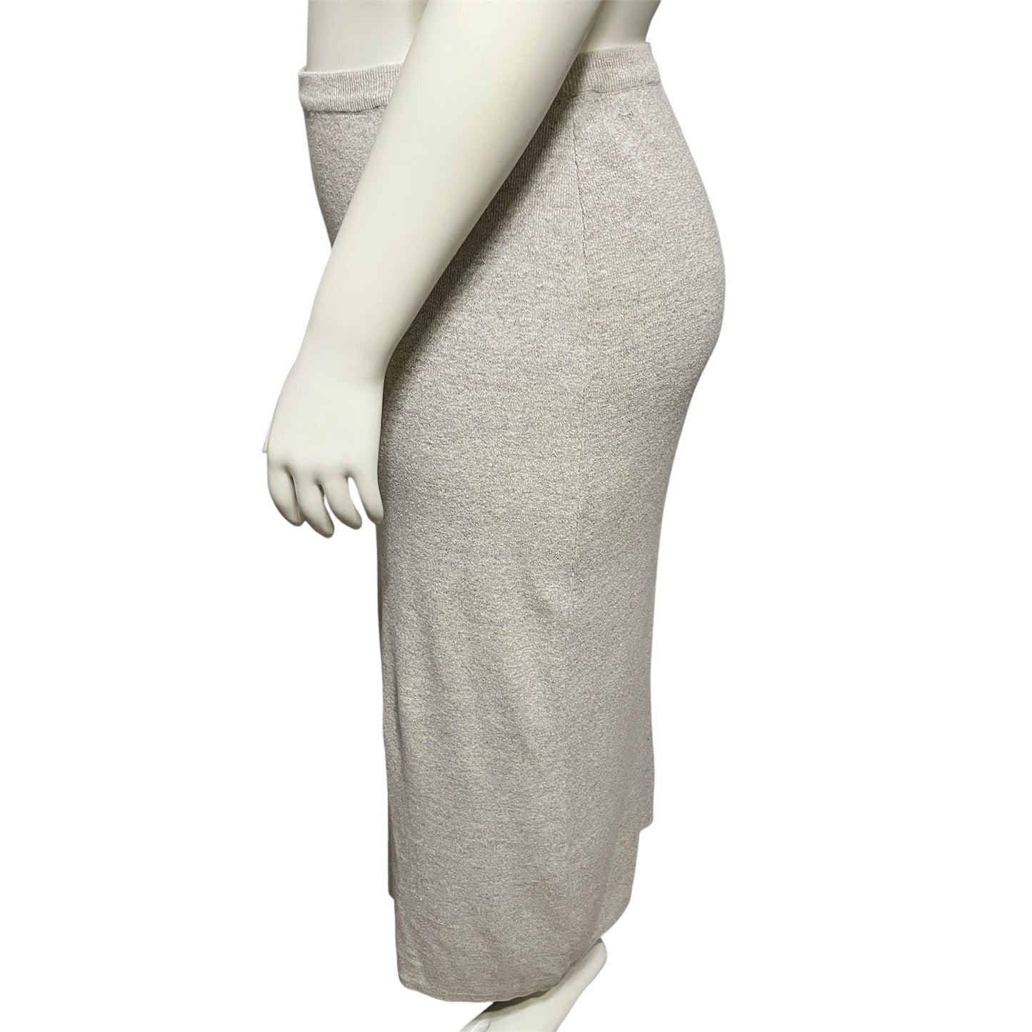 Tweeds Womens Linen Cotton Ponte Knit MIDI Fitted Skirt Sz-XL