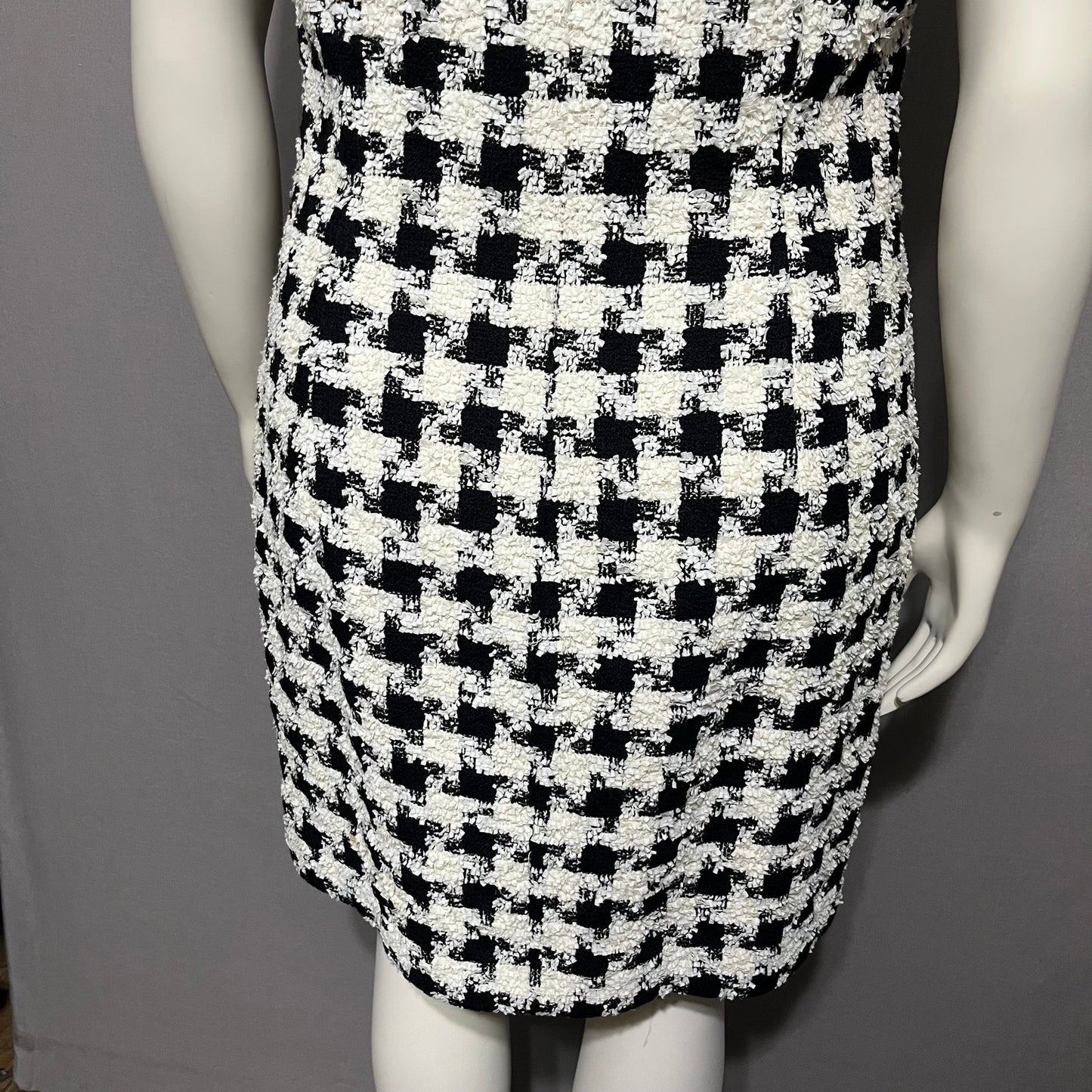 Vintage Houndstooth Tweed Houndstooth Print Dress Sz-10/12 (Large)