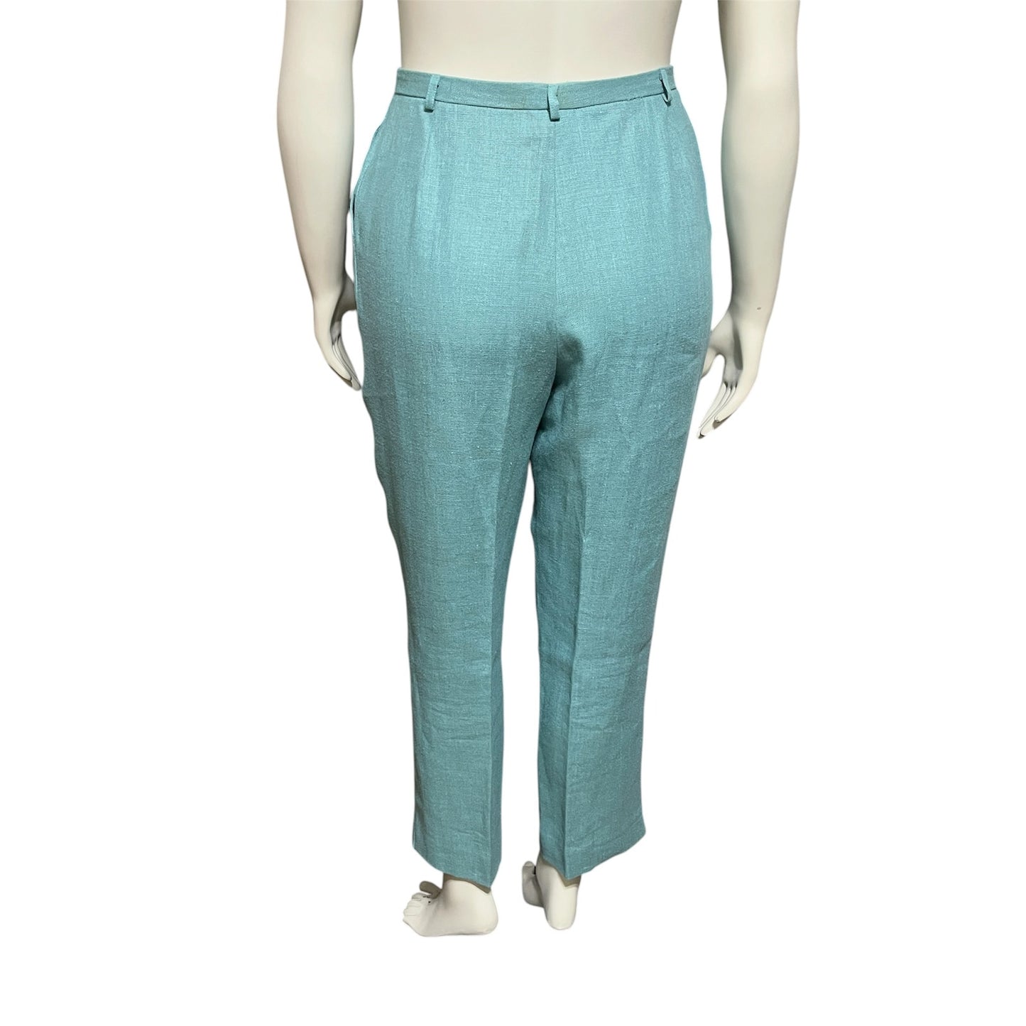 Doncaster Mint Women’s Green 100% Linen 2 Pc Pant Suit-LARGE