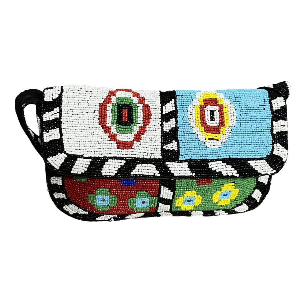 Comeco Rainbow Multicolored Beaded Shoulder Bag Clutch One Size