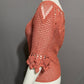 Vintage Rust Orange Open Knit 3/4 Sleeve Cut Out Sweater Sz-Medium