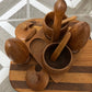 Genuine Burma Teak Condiment Set With Tray Salt & Pepper Shakers & Seasonings