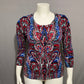 Talbots Women’s Cardigan 100% Merino Wool Paisley Print Sz-Medium