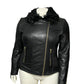 Wilsons Leather Lamb Fur Collar Genuine Leather Moto Jacket Sz-Xl