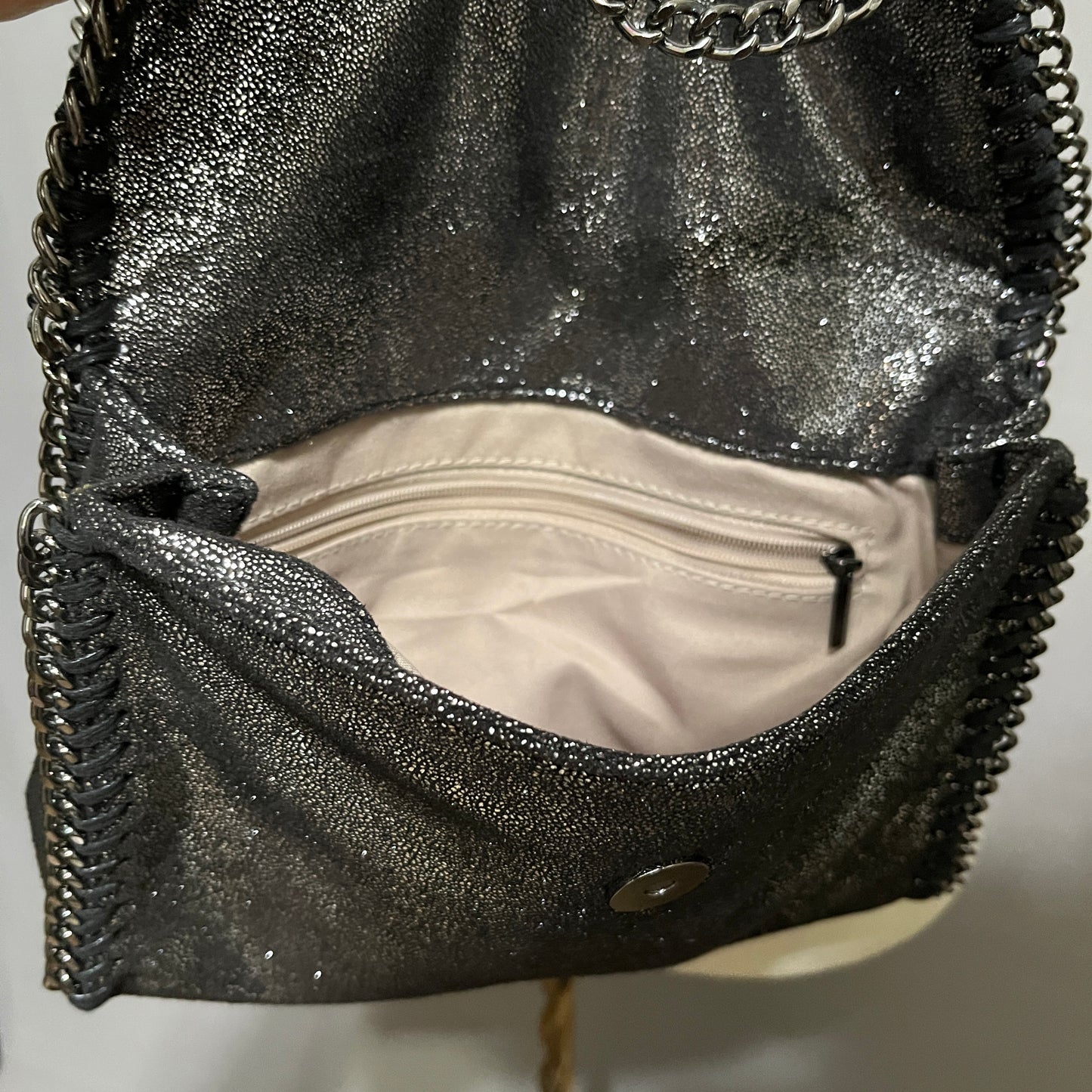 Gunmetal Sparkly One Shoulder Bag