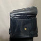 Neiman Marcus Navy Crocodile Print Italy Fold Over Clutch Handbag