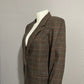 Vintage Requirements Chocolate Wool Blend Plaid One Button Blazer Sz-12