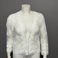 Belle France Sheer White Mesh Lace Embroidery Open Shrug Sz-Large