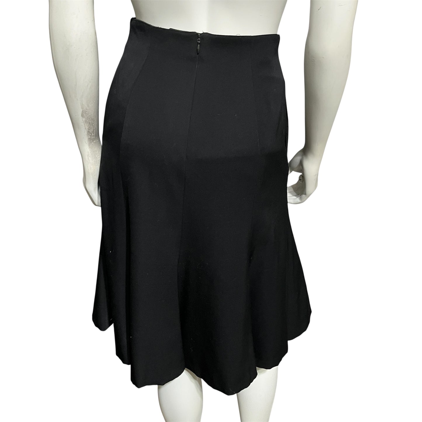 Liz Claiborne Black Wool Trumpet Skirt Sz-6
