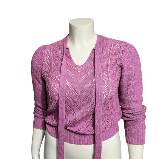 Vintage America Women's V-Neck Sweater in Pink