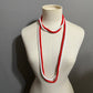 Red & White Beaded Necklace Set