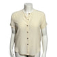 Jones New York Cream Button Front Short Sleeve 100% Silk Blouse Sz-10