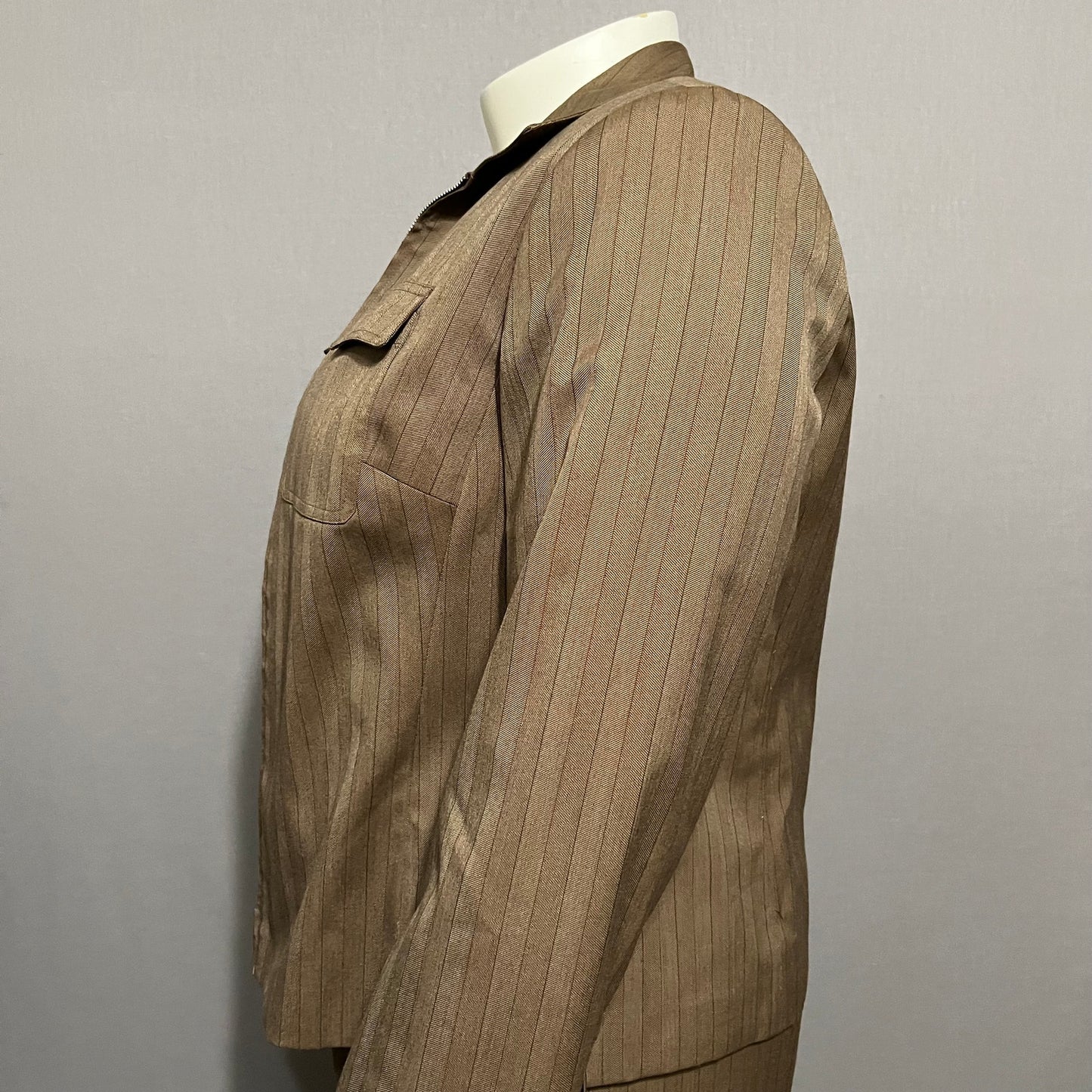 Evan Picone Brown Striped 2Pc Jacket & Pant Casual Set Sz-14W