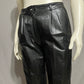 Vintage Black Leather Pleated Pants Sz-Large