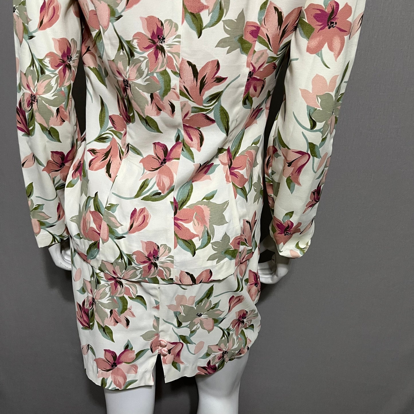 Francine Browner Vintage Pink Floral 3 Pc Skirt Suit Set Sz-Medium