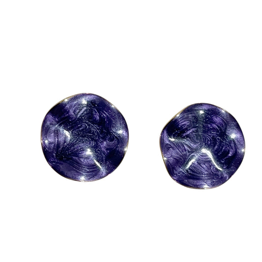 Purple Round Earrings