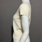 Talbots Cream 100% Cashmere Short Sleeve Lightweight Sweater Sz-Small Petite