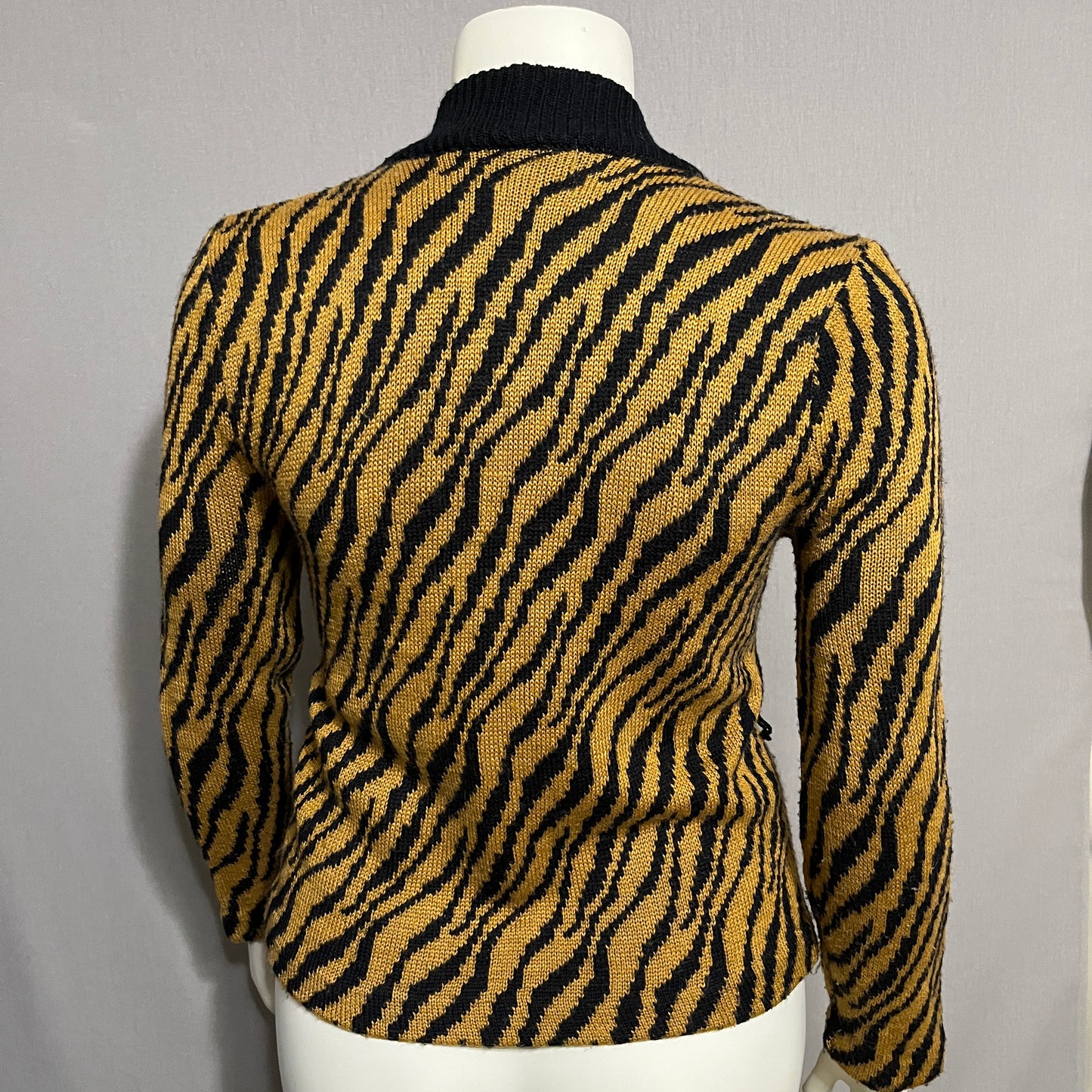 Vintage America Black and Brown Zebra Cardigan