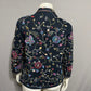 The Quacker Factory Beaded Embroidered Cotton Jacket Butterfly Floral Sz-Small