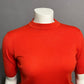 Vintage Rodier Paris Orange Mock Neck Short Sleeve Sweater Sz-Sm/Med