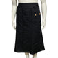 Edward Black 100% Linen Fit & Flare Midi Skirt Sz-12