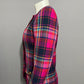 Lord & Taylor Pink Fuchsia Plaid Print Fitted Blazer Sz-6P
