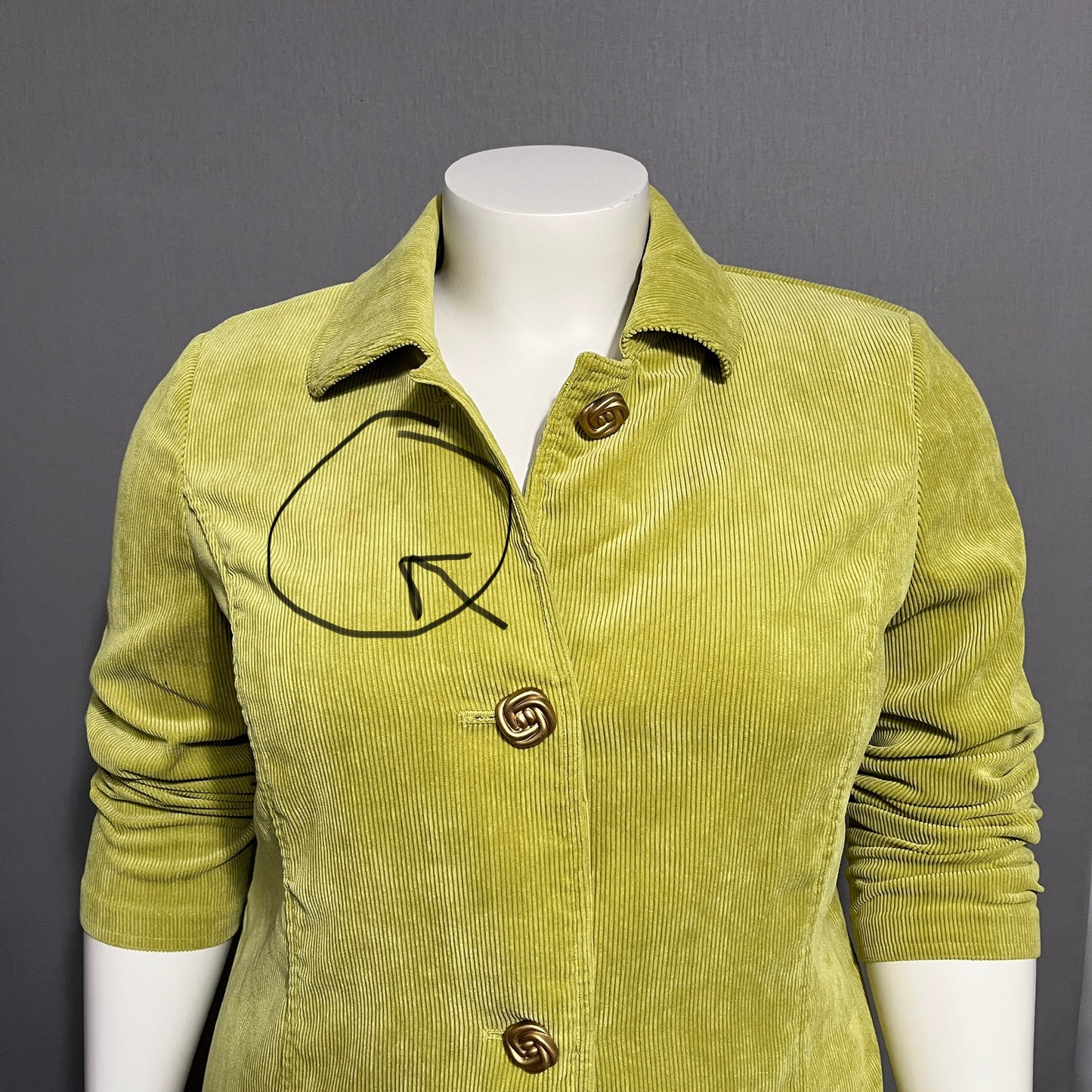 Requirements Women's Corduroy Jacket in Lime Green Sz-XL