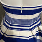 J.O.A. Blue Striped Bell Shaped Pleated Cutout Dress Sz-Small