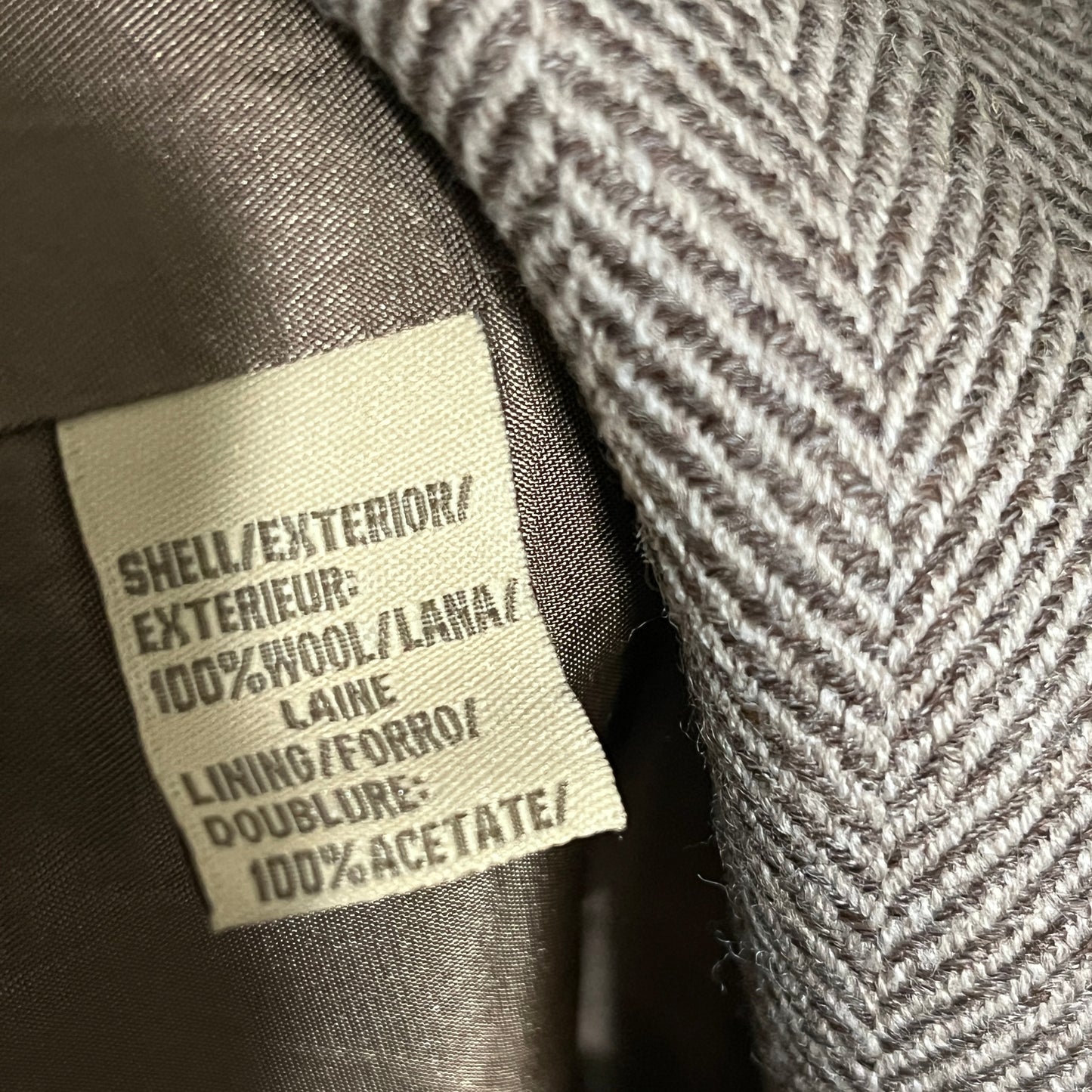 Jones New York Taupe Herringbone Blazer