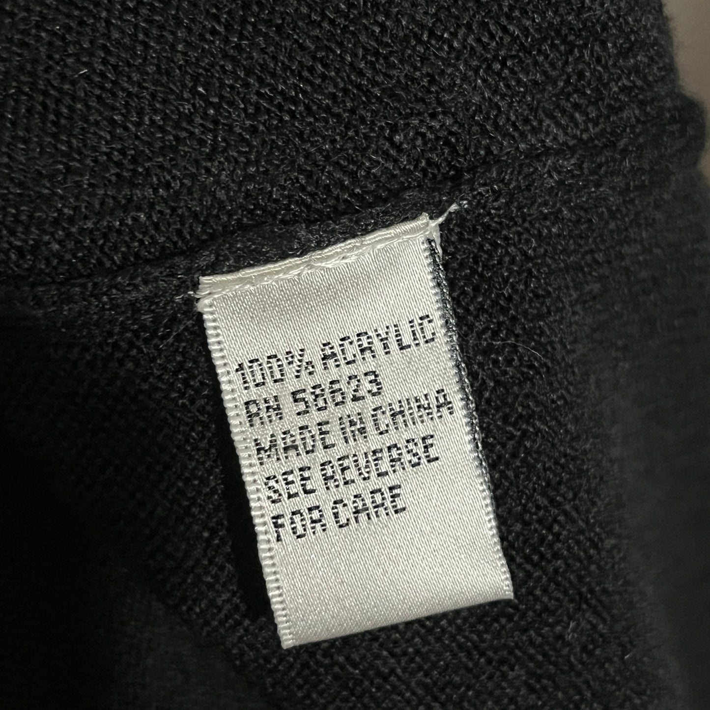 Carol Rose Elegant Black V Neck Acrylic Sweater Sz-2X