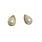 Vintage Monet Gold and Pearl Teardrop Pierced Earrings