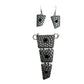 Silver Earrings & Pendant Textured Jewelry Set