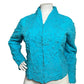 Casual Living Turquoise 100% Cotton Artsy Textured Lightweight Jacket Sz-1X