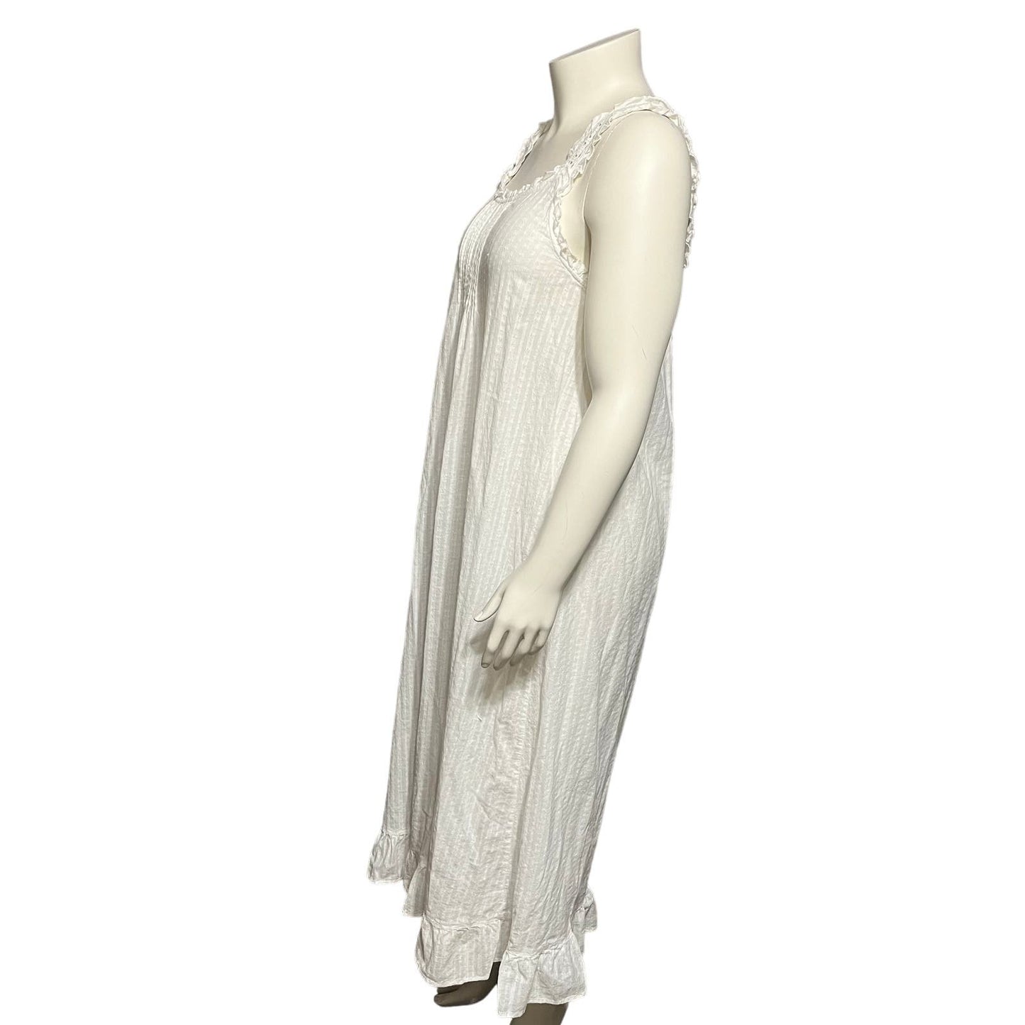 Rachel Ashwell White 100% Cotton Ruffle Nightgown Sz-Medium