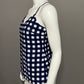 Banana Republic Checkered Print Navy White V-Neck Top