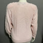 Vintage Angenie Pink Braided V-Neck Floral Applique Sweater Sz-Medium