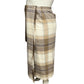 Talbots 100% Lambswool Plaid Wrap Quilted Brown Cream Skirt Sz-14W