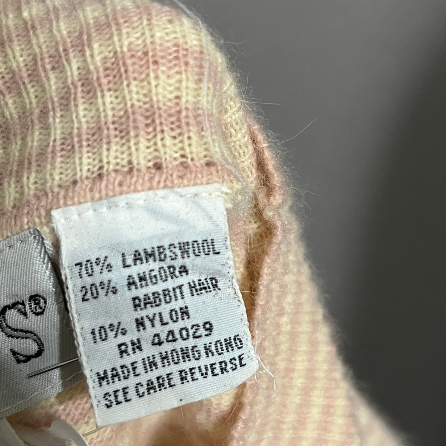 Vintage Women’s Striped Sweater Lambswool Rabbit Hair Sweater Sz-Medium