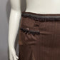 Chic A-Line Godet Stripe Brown & Pink Skirt